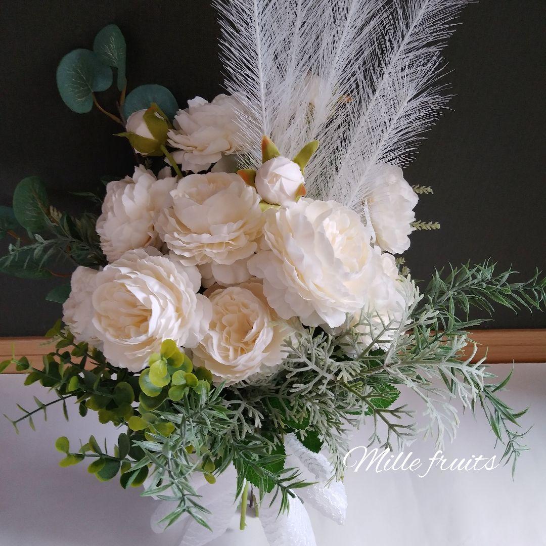 花束　ブライダル　海外ウェディング　ナチュラル　ガーデン　撮影　ローズ　バラ