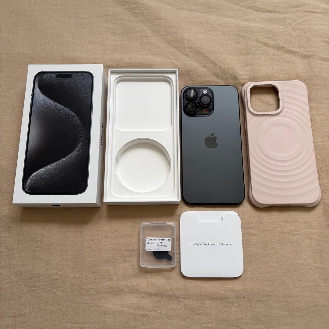 【極美品/ケース付き】iPhone 15 Pro Max ブラック 512GB