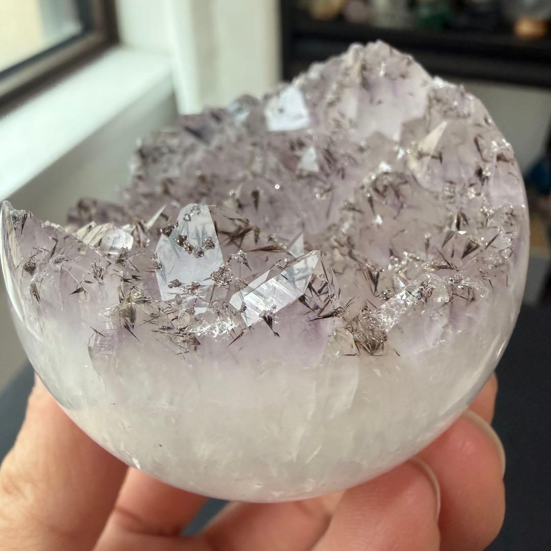 【レモン】タイチンルチルクォーツ共生アメジストの笑い口NO.030118