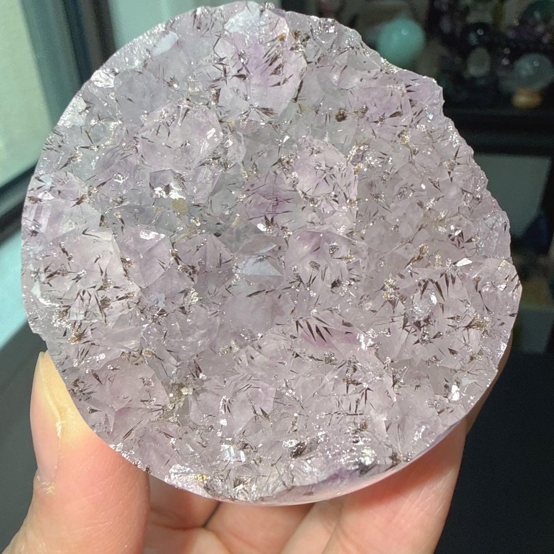 【レモン】タイチンルチルクォーツ共生アメジストの笑い口NO.030118