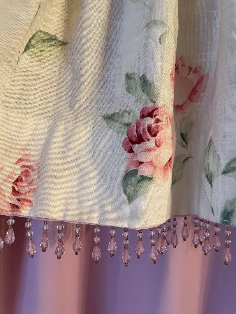 【早い者勝ち】2点セット LAURA ASHLEY ビーズ付きオーダーカーテン