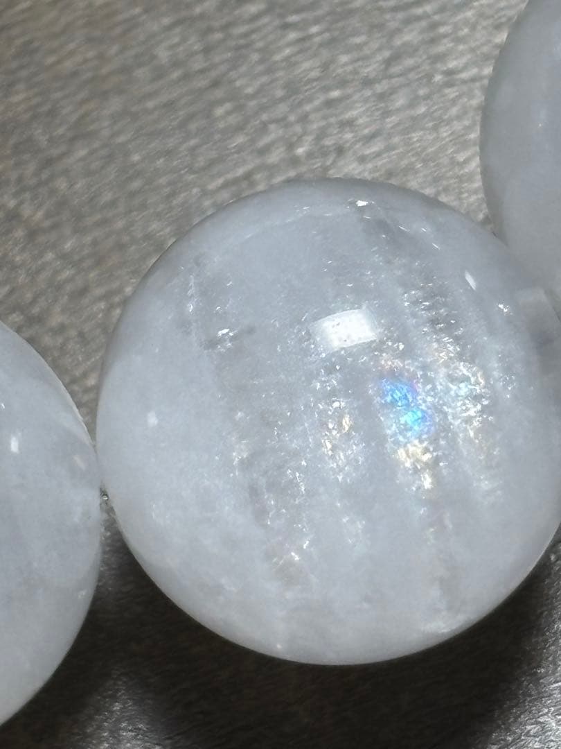 【新入荷】ホワイトガーデンクォーツブレス13㎜後半（新品未使用）虹♡高品質２