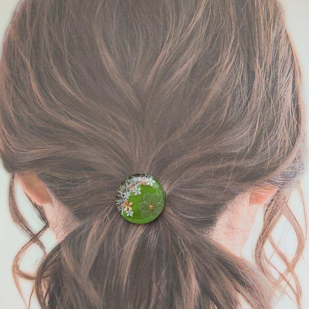 【1012】ハンドメイド　レジン　ヘアゴム　ポニーフック