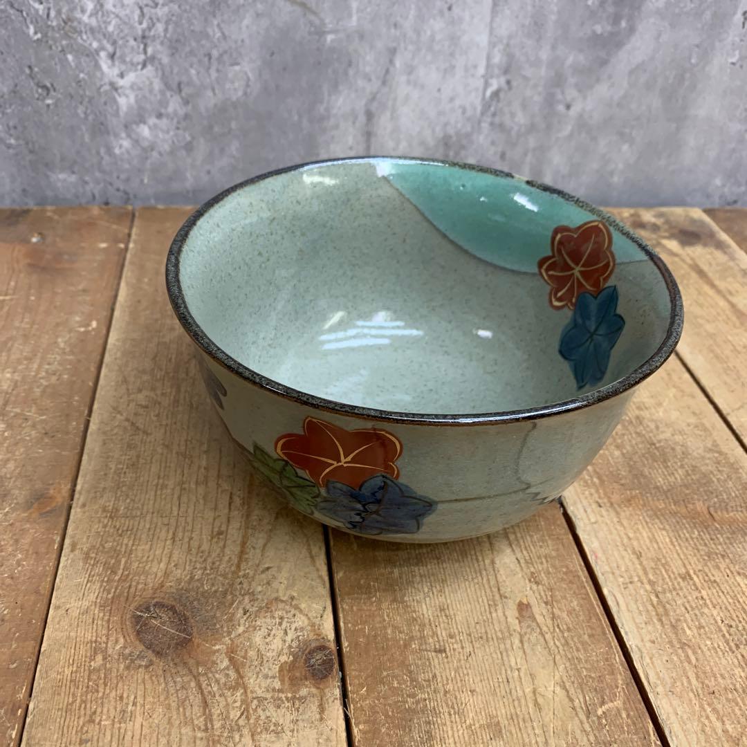 D-5【美品】茶道具 抹茶碗 美山 銘あり 箱付き 紅葉 伝統工芸 茶器