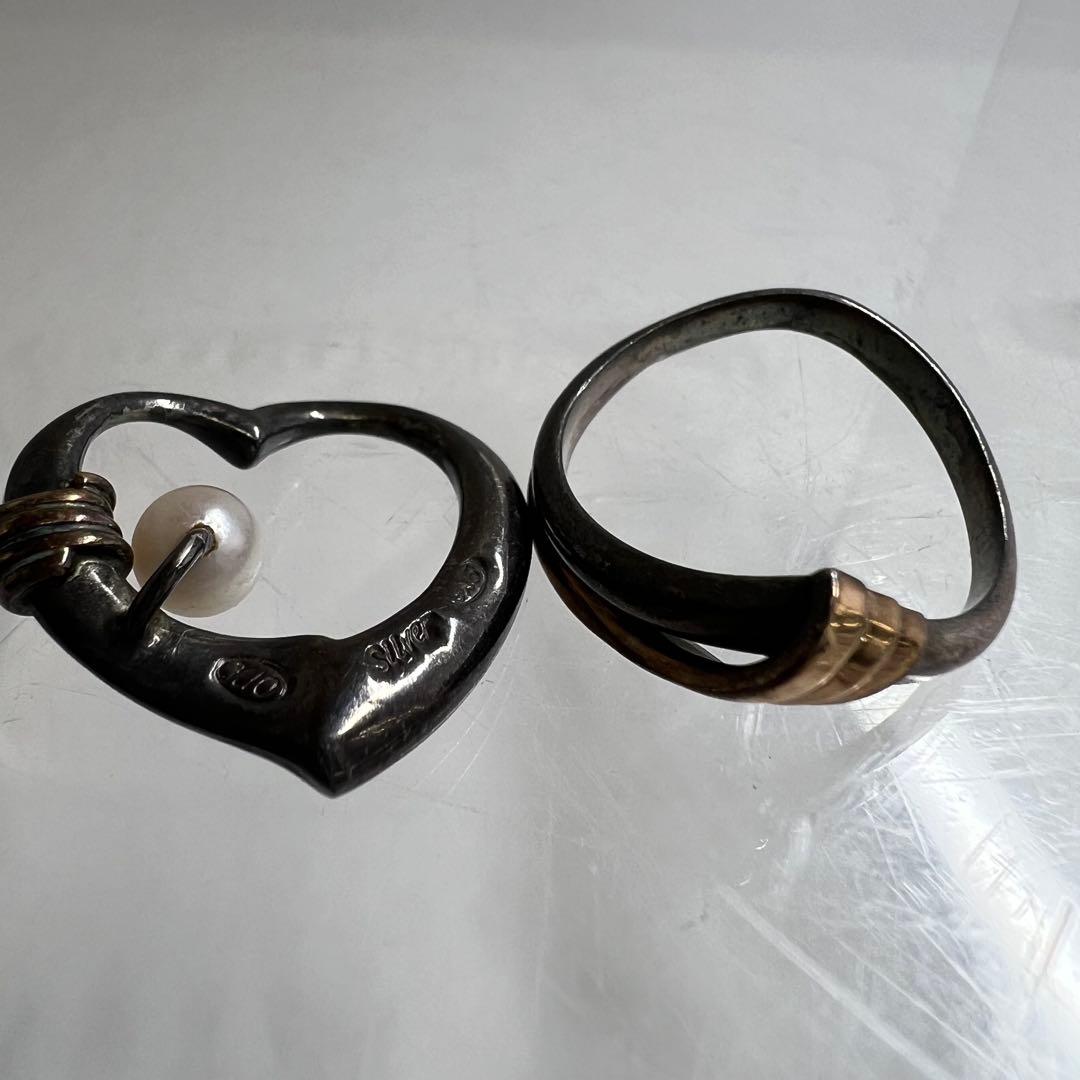 K10/silver コンビ　アクセサリー　２点　4.8g