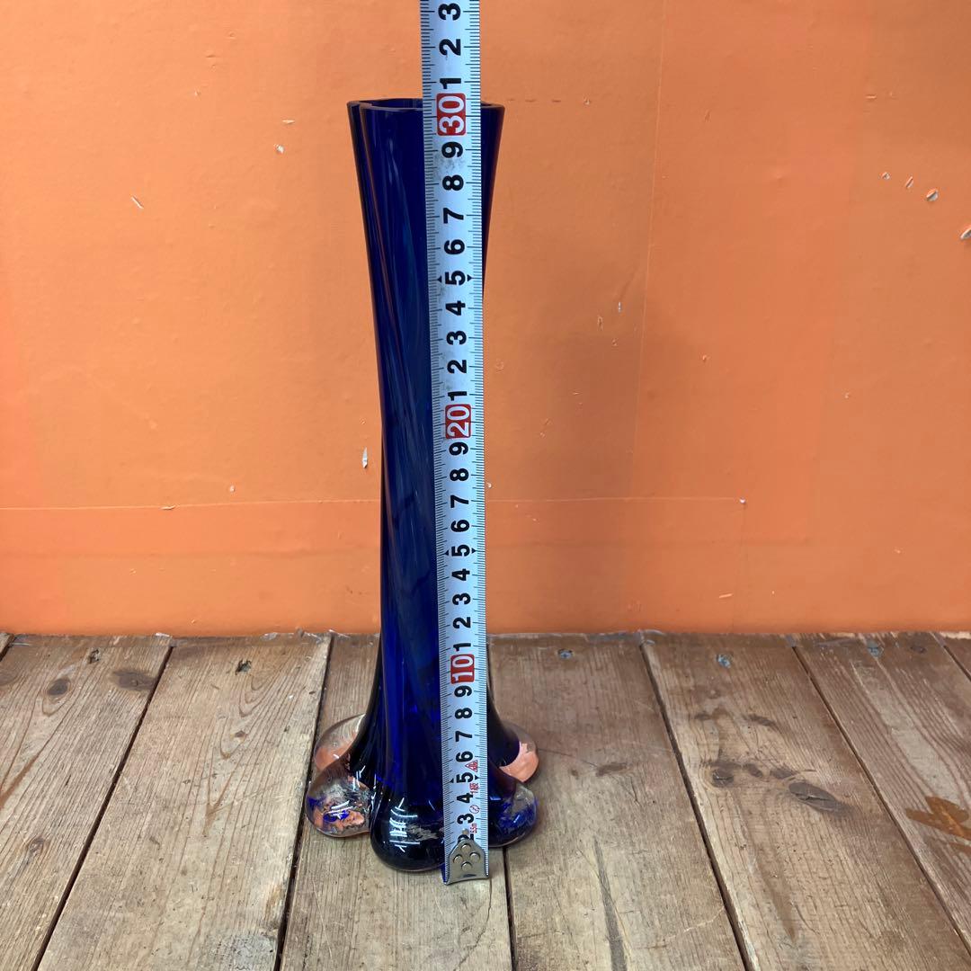 D-壁 花瓶 フラワーベース 一輪挿し ガラス花瓶 コバルトブルー ブルーガラス