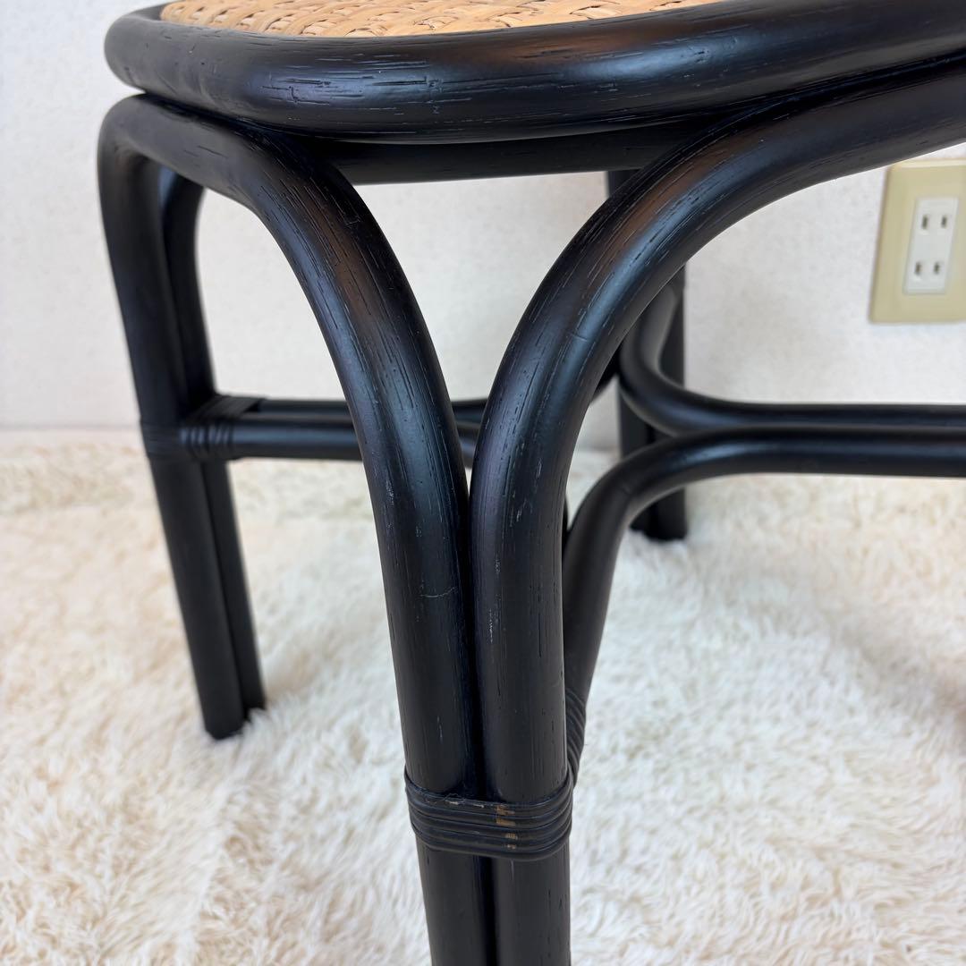 送料無料 TOU SR Stool black ラタン スツール 黒 藤 ①