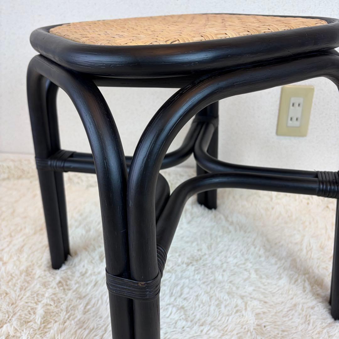 送料無料 TOU SR Stool black ラタン スツール 黒 藤 ①