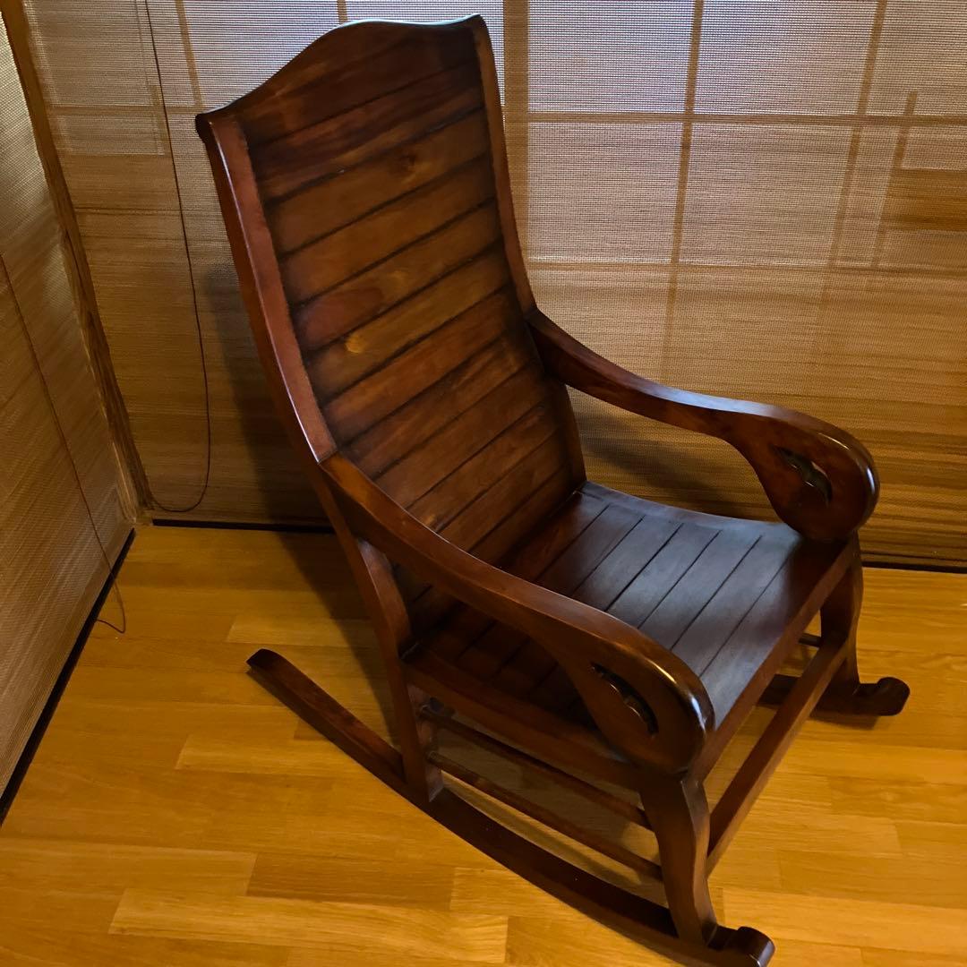 木製　ロッキンキグチェアー　ヴィンテージ レトロ　カントリー調