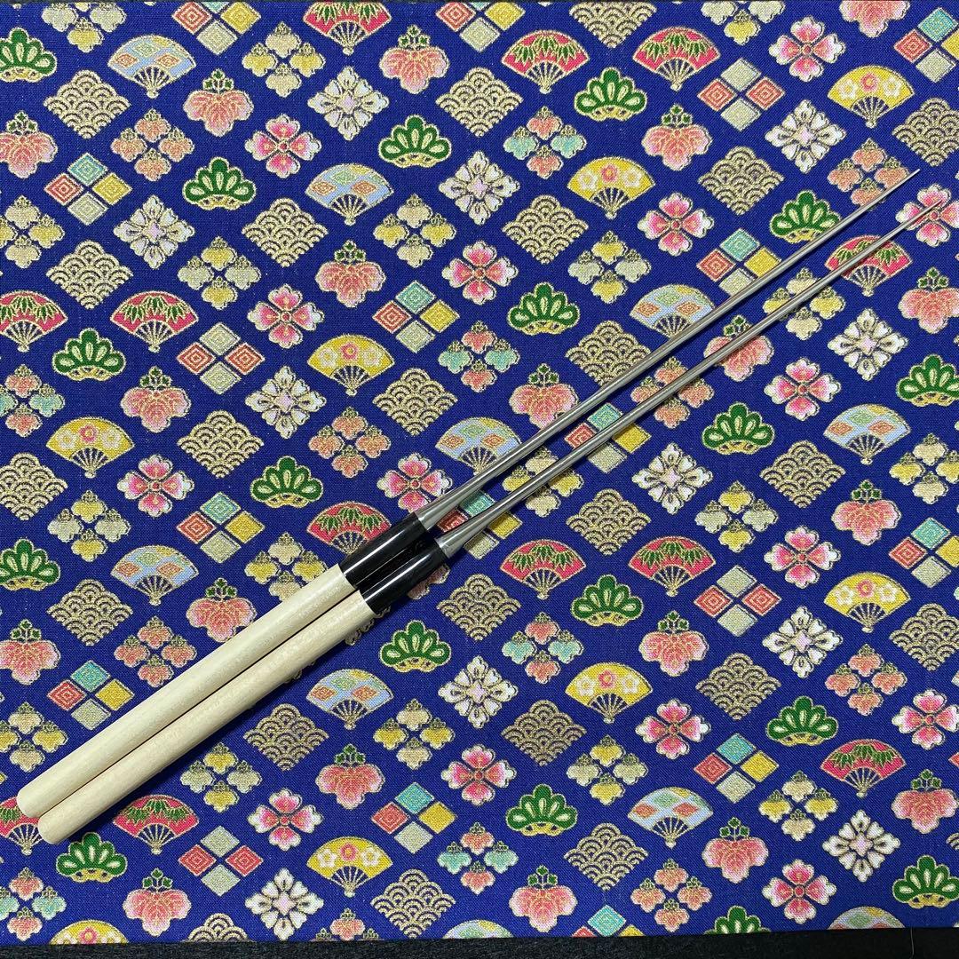 プロ用 ステンレス盛箸180mm 水牛柄