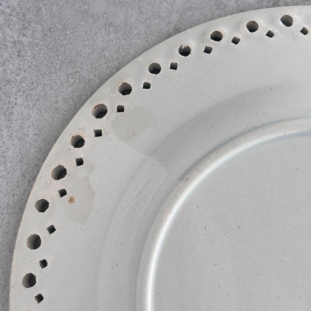 フランスアンティーク　クレイユ　レリーフ　デザートプレート