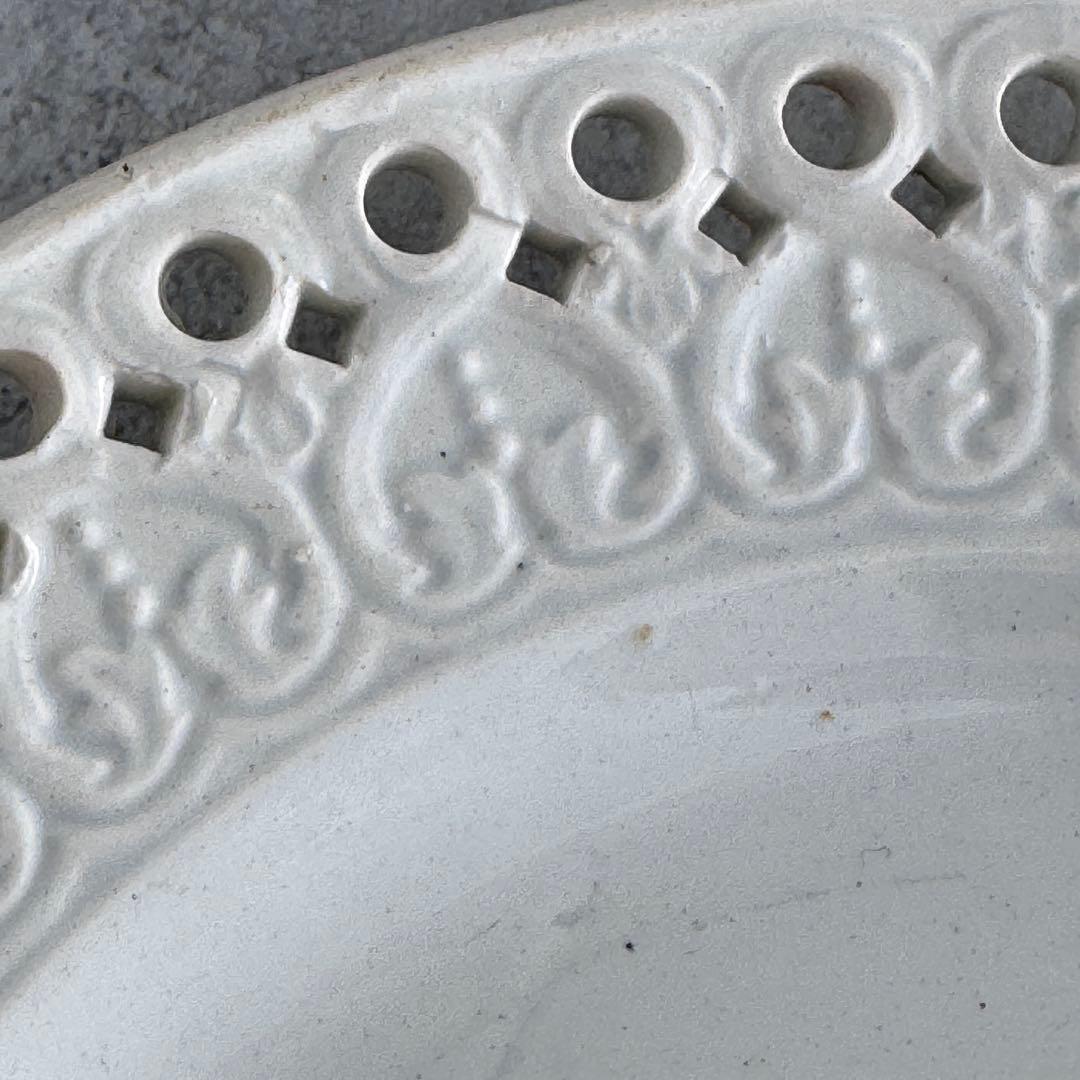 フランスアンティーク　クレイユ　レリーフ　デザートプレート