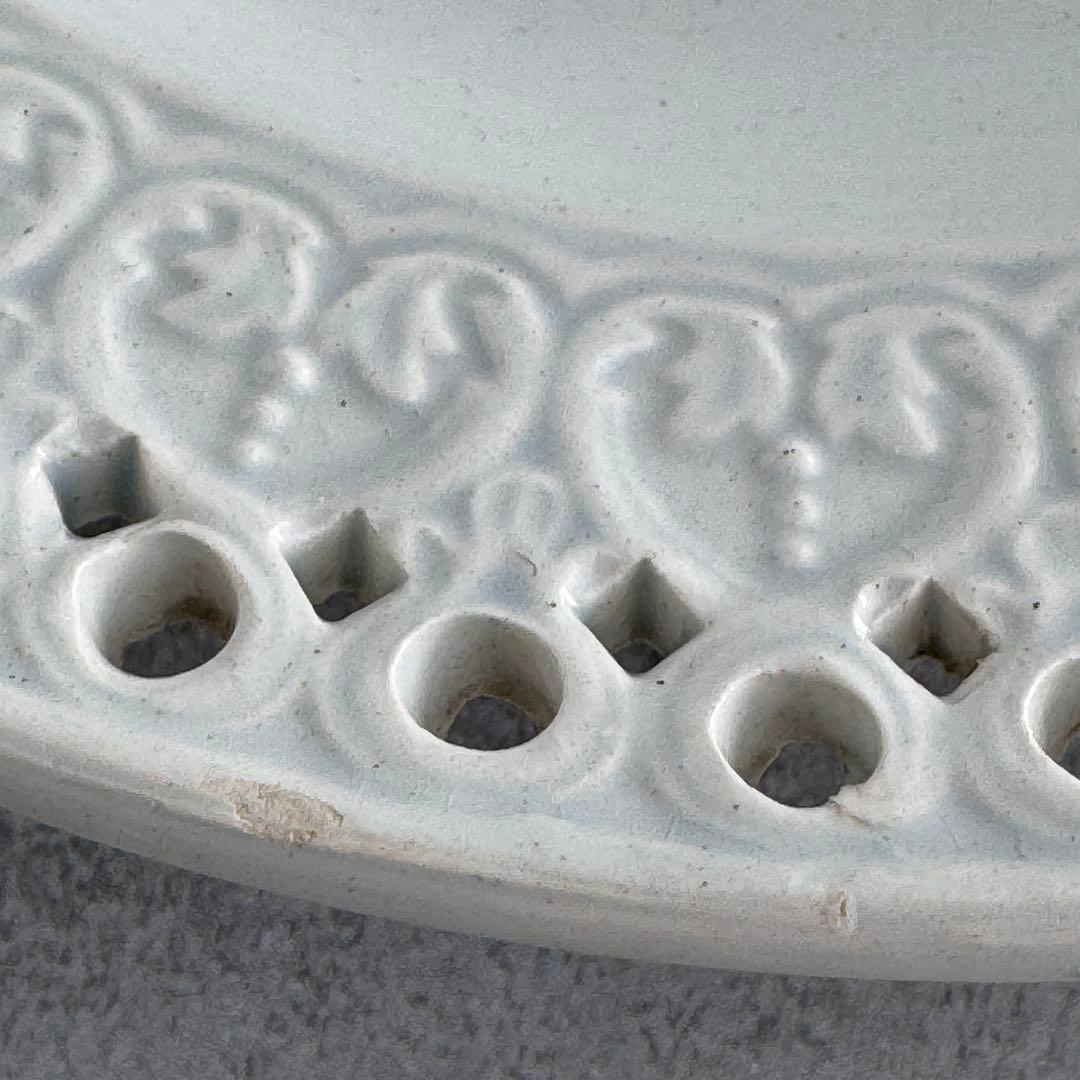 フランスアンティーク　クレイユ　レリーフ　デザートプレート