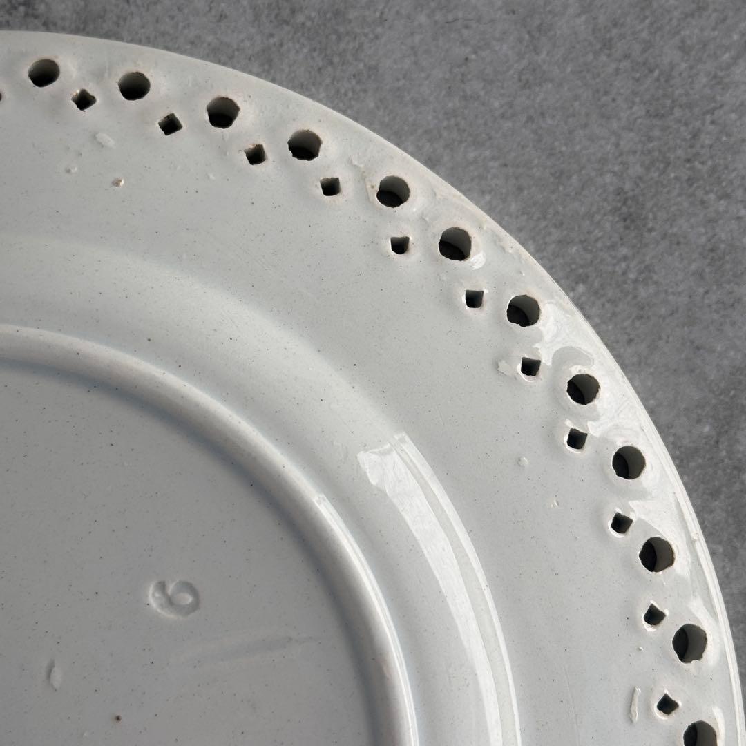 フランスアンティーク　クレイユ　レリーフ　デザートプレート