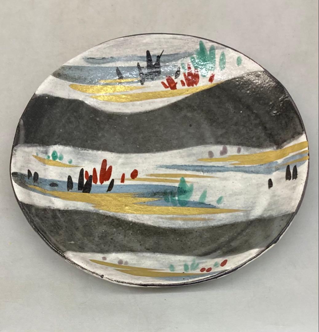 B407b「乾山写繪変 銘々皿　3枚」白井半七造　元箱付(5枚入り用？)