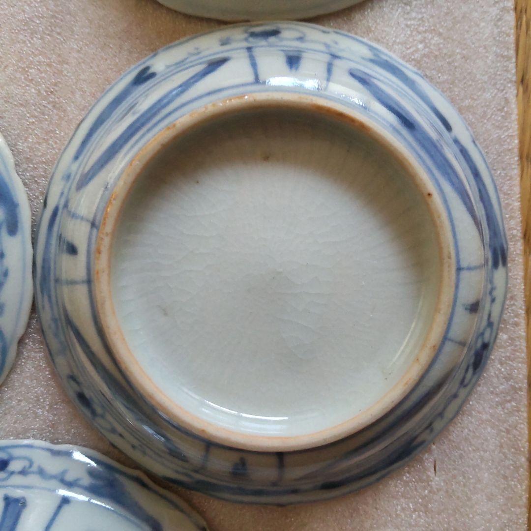 古染付？　手塩皿5枚　中国　明時代末