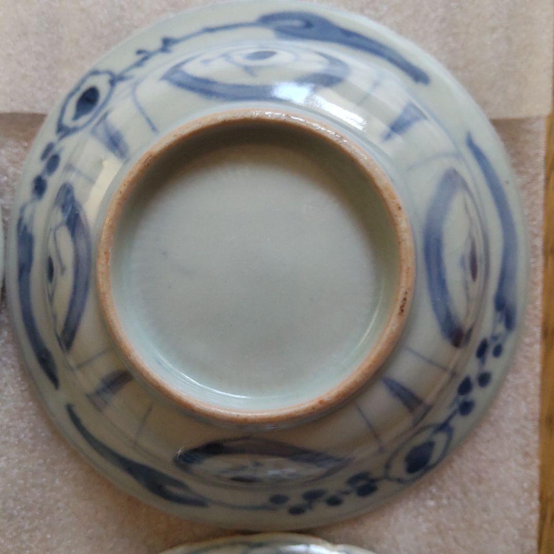 古染付？　手塩皿5枚　中国　明時代末