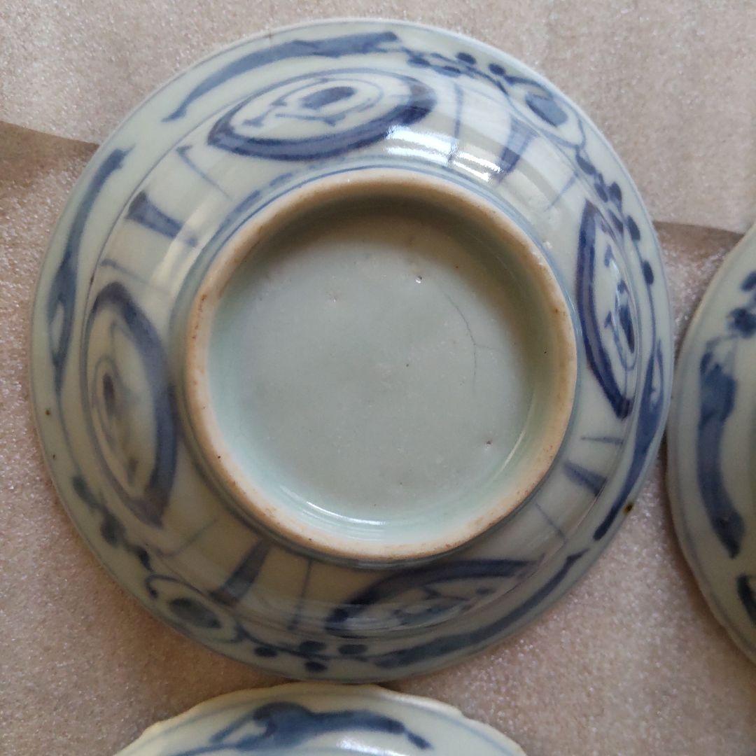 古染付？　手塩皿5枚　中国　明時代末