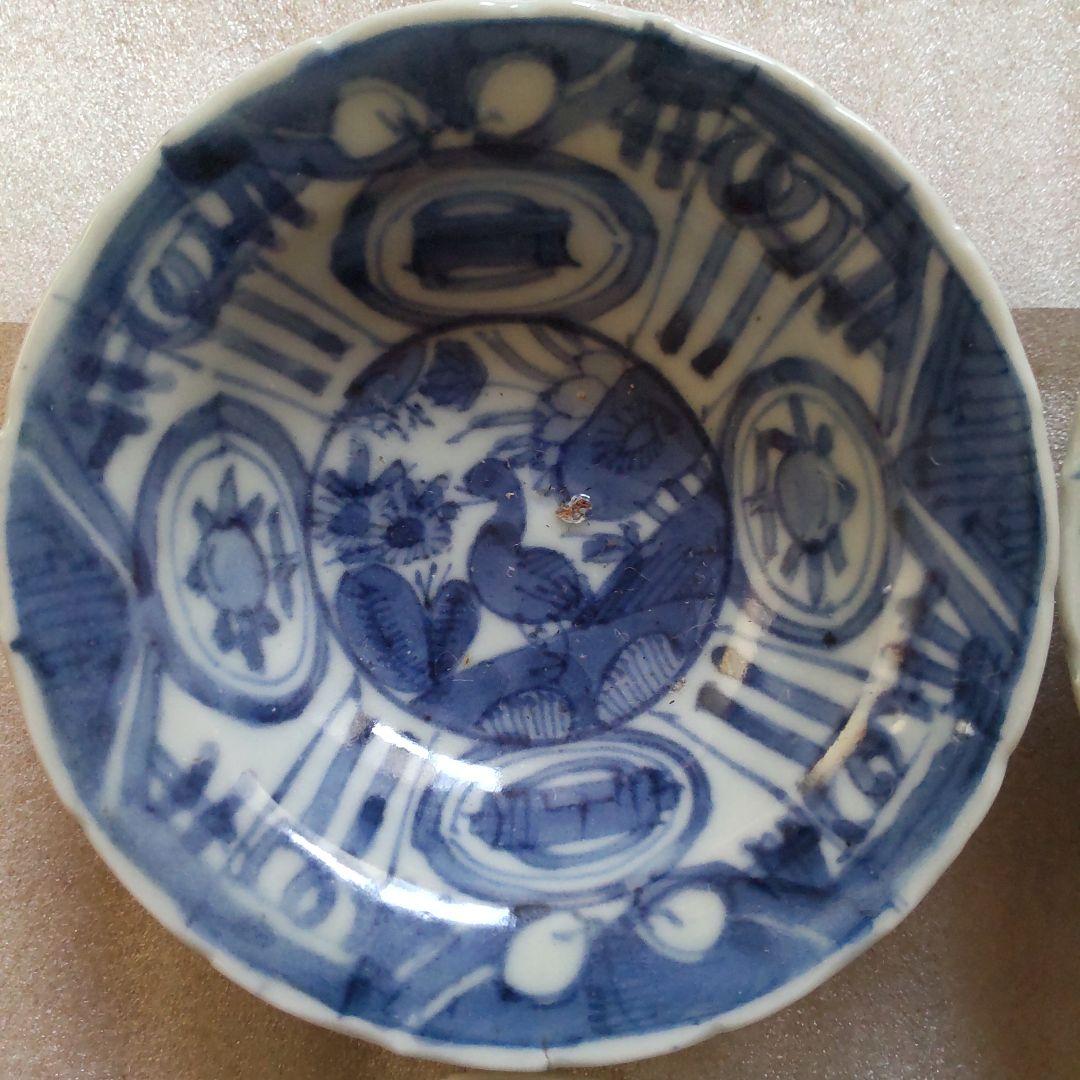 古染付？　手塩皿5枚　中国　明時代末