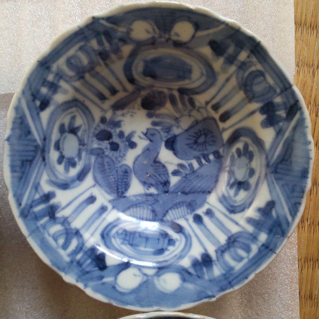 古染付？　手塩皿5枚　中国　明時代末