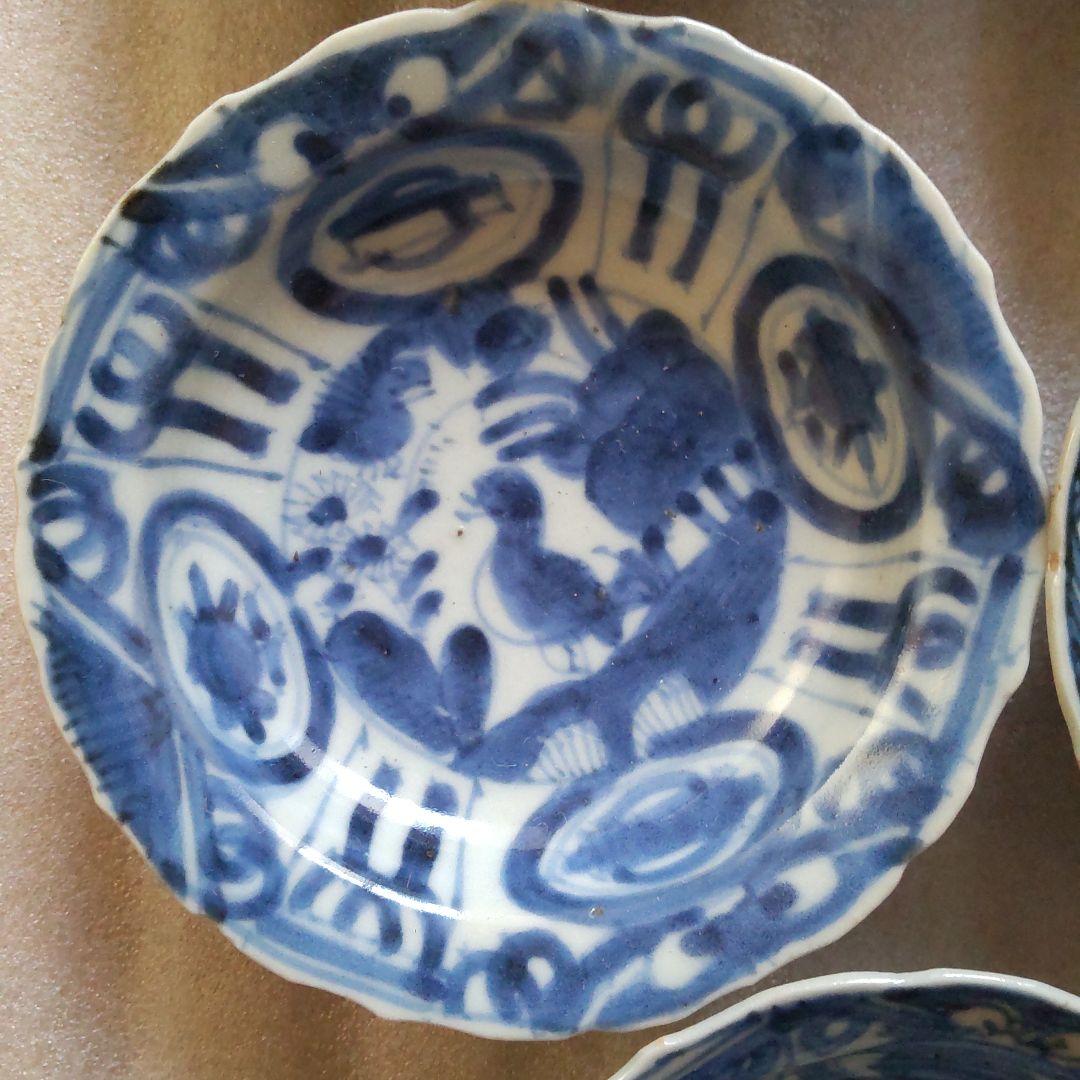 古染付？　手塩皿5枚　中国　明時代末