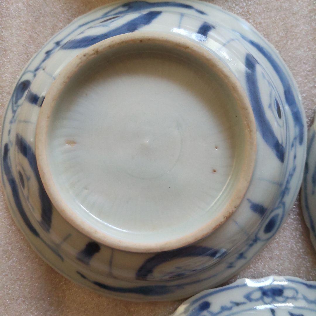 古染付？　手塩皿5枚　中国　明時代末