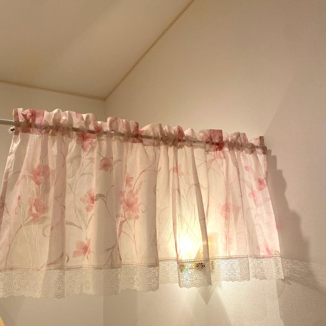 〈utako798様ご確認用〉カフェカーテン　お花柄ボイルレース♪ハンドメイド☆