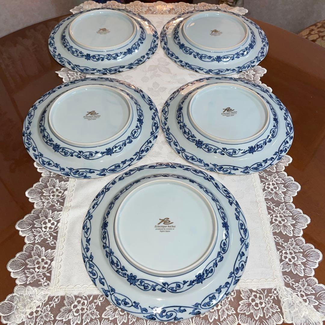Equlectique kaikai　更紗　パスタ皿　大皿　5枚セット　未使用