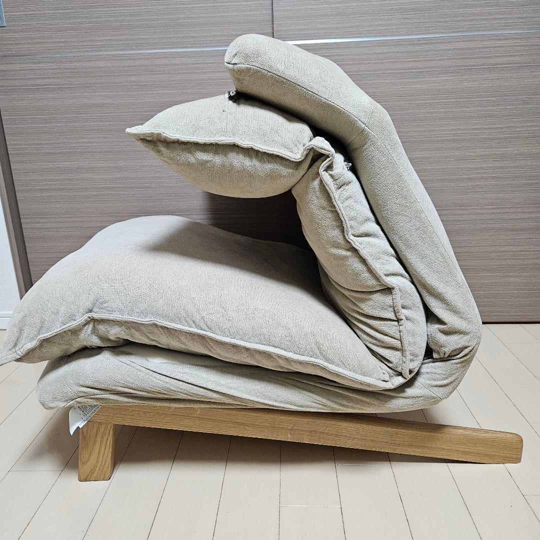 無印良品　ハイバックリクライニングソファ　１人掛け　ベージュ