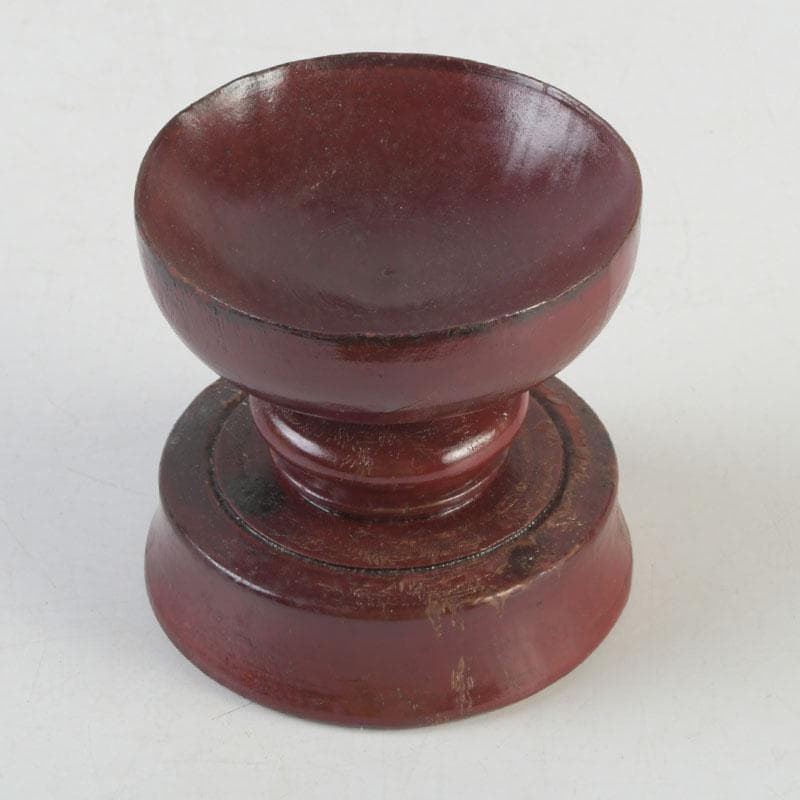 中国　練物　龍鳳凰彫刻　多層球　置物　唐木台付　V　9977