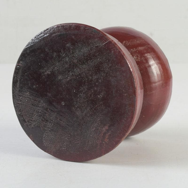 中国　練物　龍鳳凰彫刻　多層球　置物　唐木台付　V　9977