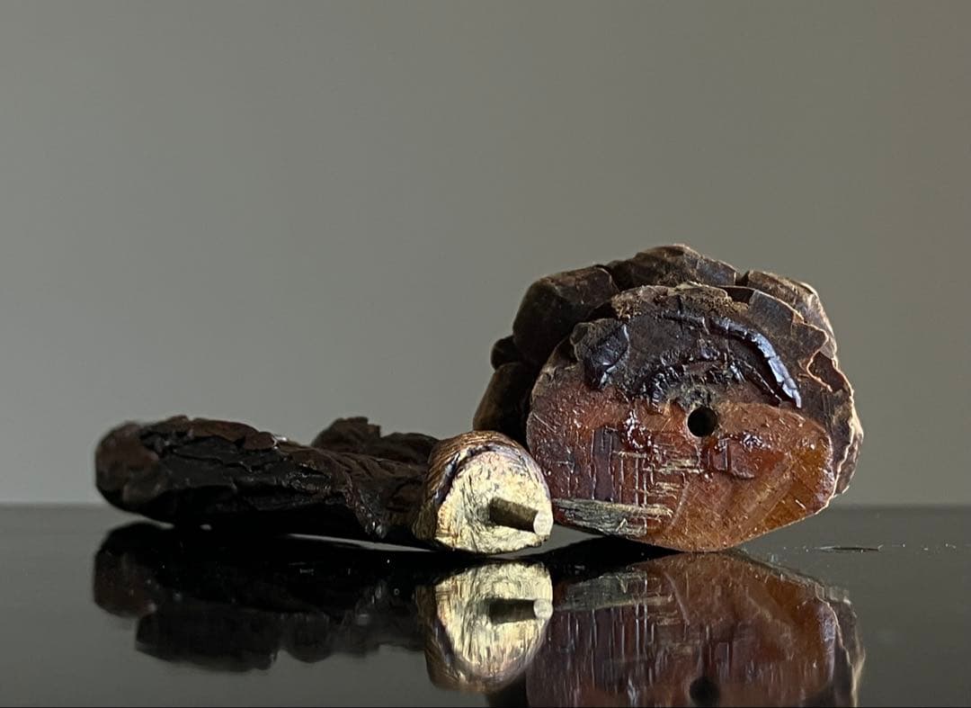 【古い金泥銅仏 阿弥陀如来像 像高約4㎝ 江戸後期〜明治頃】豆仏持念仏像民間信仰