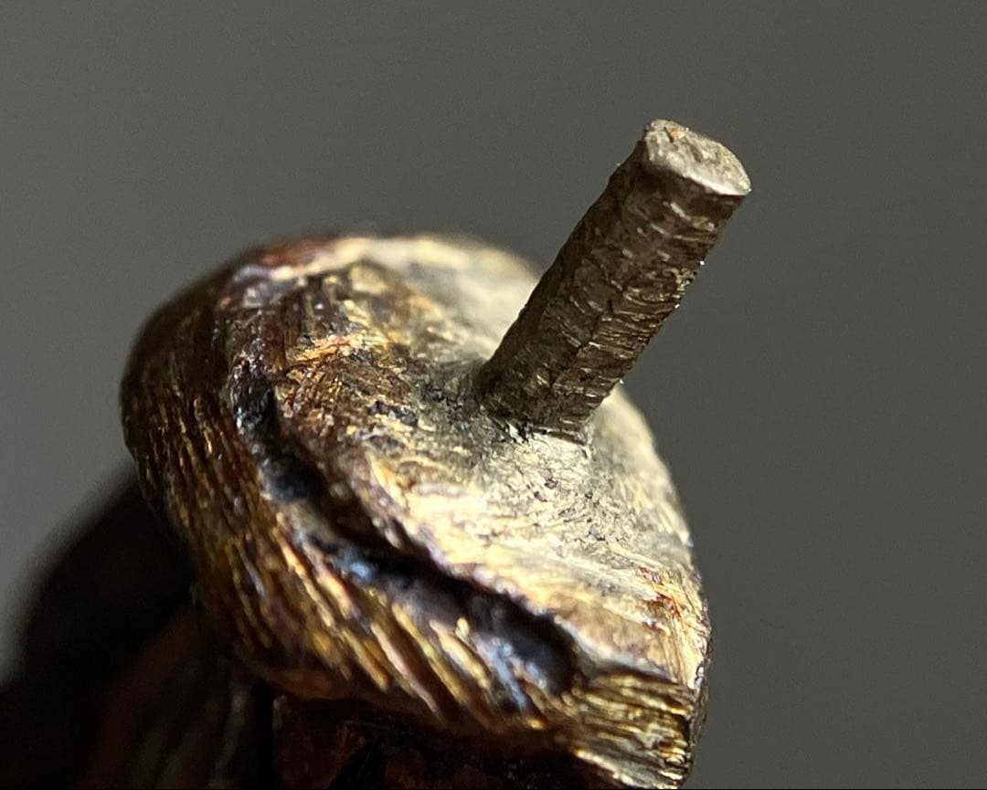 【古い金泥銅仏 阿弥陀如来像 像高約4㎝ 江戸後期〜明治頃】豆仏持念仏像民間信仰