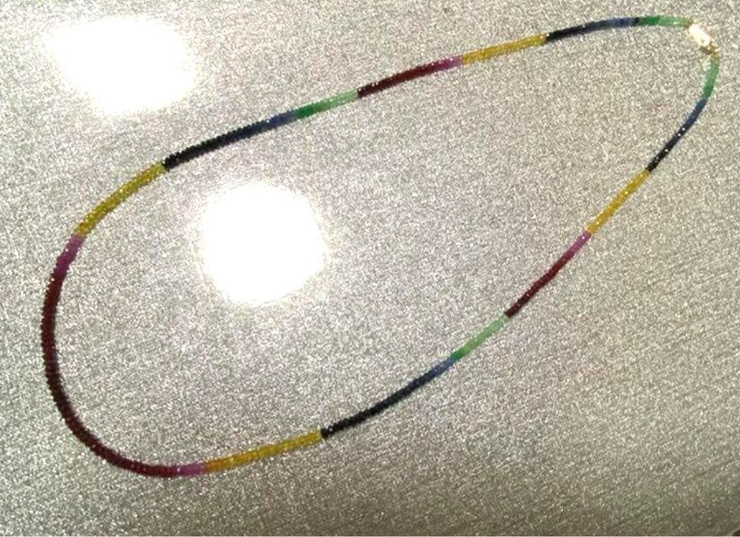 激レア天然色♡ルビーエメラルドサファイア ネックレス