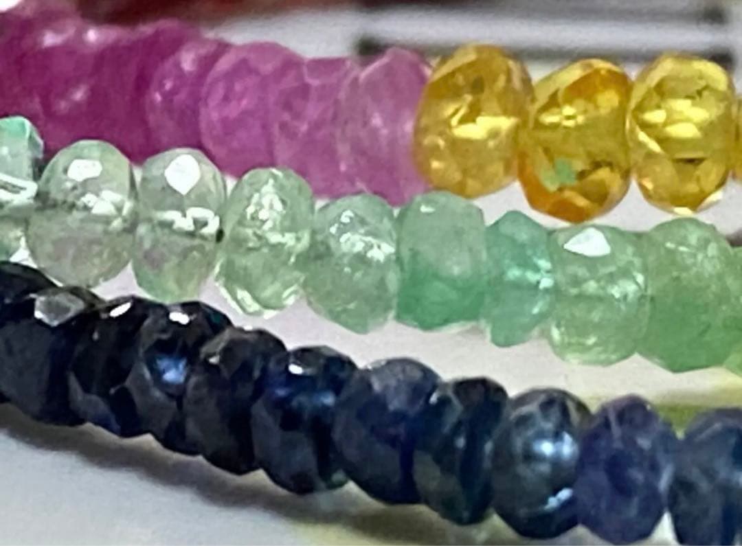 激レア天然色♡ルビーエメラルドサファイア ネックレス