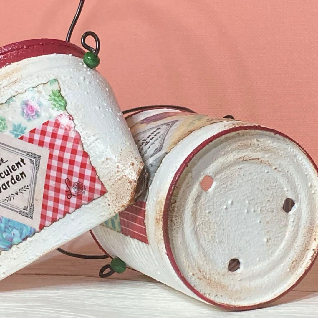 リメイク缶　ワイヤー付　2個　A-20   リメ缶バッグ　リメイク鉢