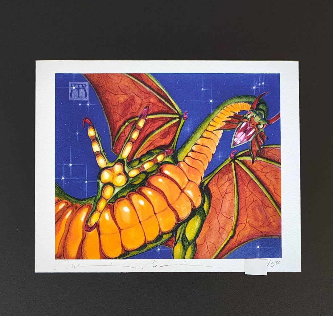 直筆サイン入りアートプリント　 シヴ山のドラゴン 　他４枚　セット　MTG