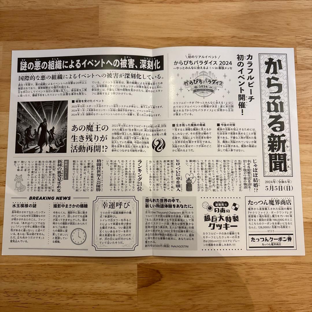 ペンライト　銀テープ　ハンドタオル　入場特典　カラフルピーチ　からぴちパラダイス