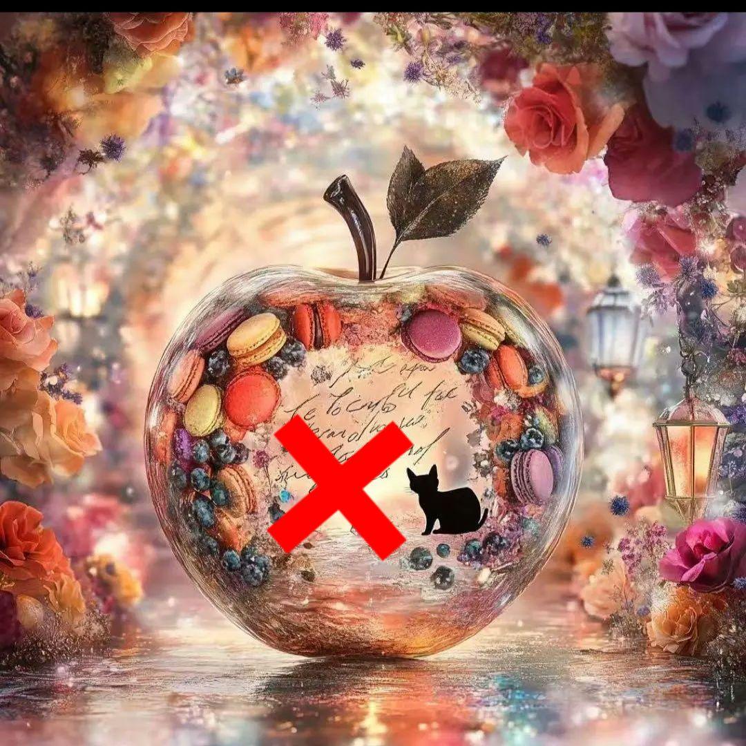 黒猫りんごパネル生地　ハンドメイド