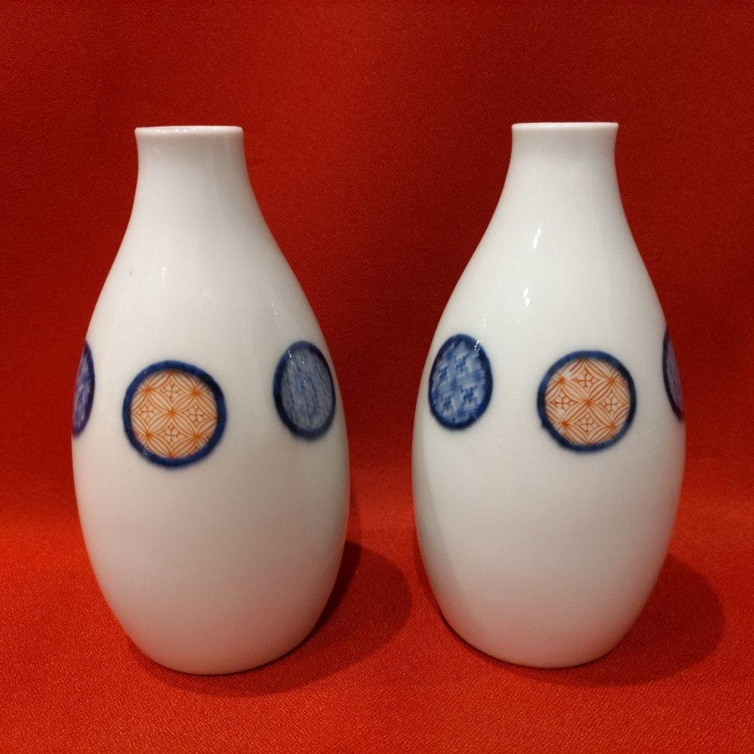 12代 柿右衛門 丸文 七宝 青海波 盃5点 徳利2点 盃台5点 お猪口 酒器