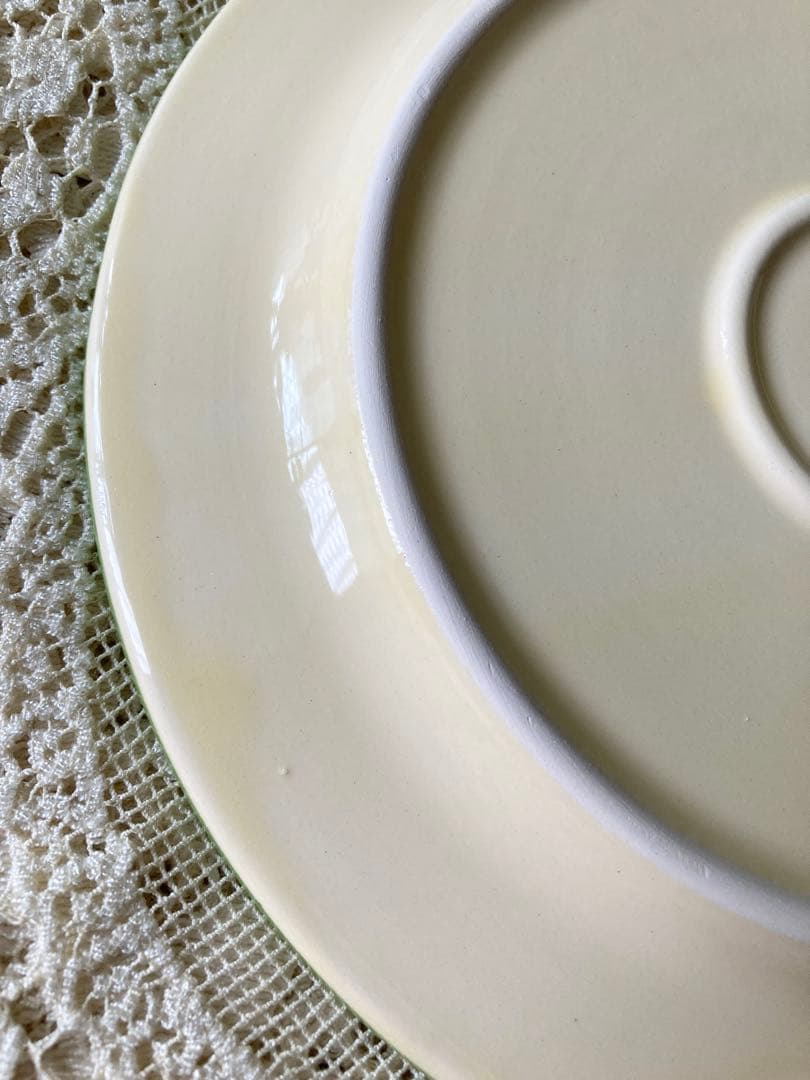 値下　新品　南仏プロヴァンス製　温かみあり素敵オリーブ柄♪丸皿4枚　ケーキ皿等に