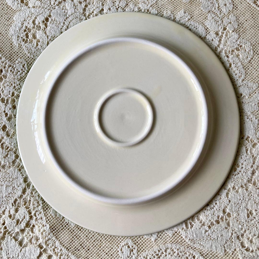 値下　新品　南仏プロヴァンス製　温かみあり素敵オリーブ柄♪丸皿4枚　ケーキ皿等に