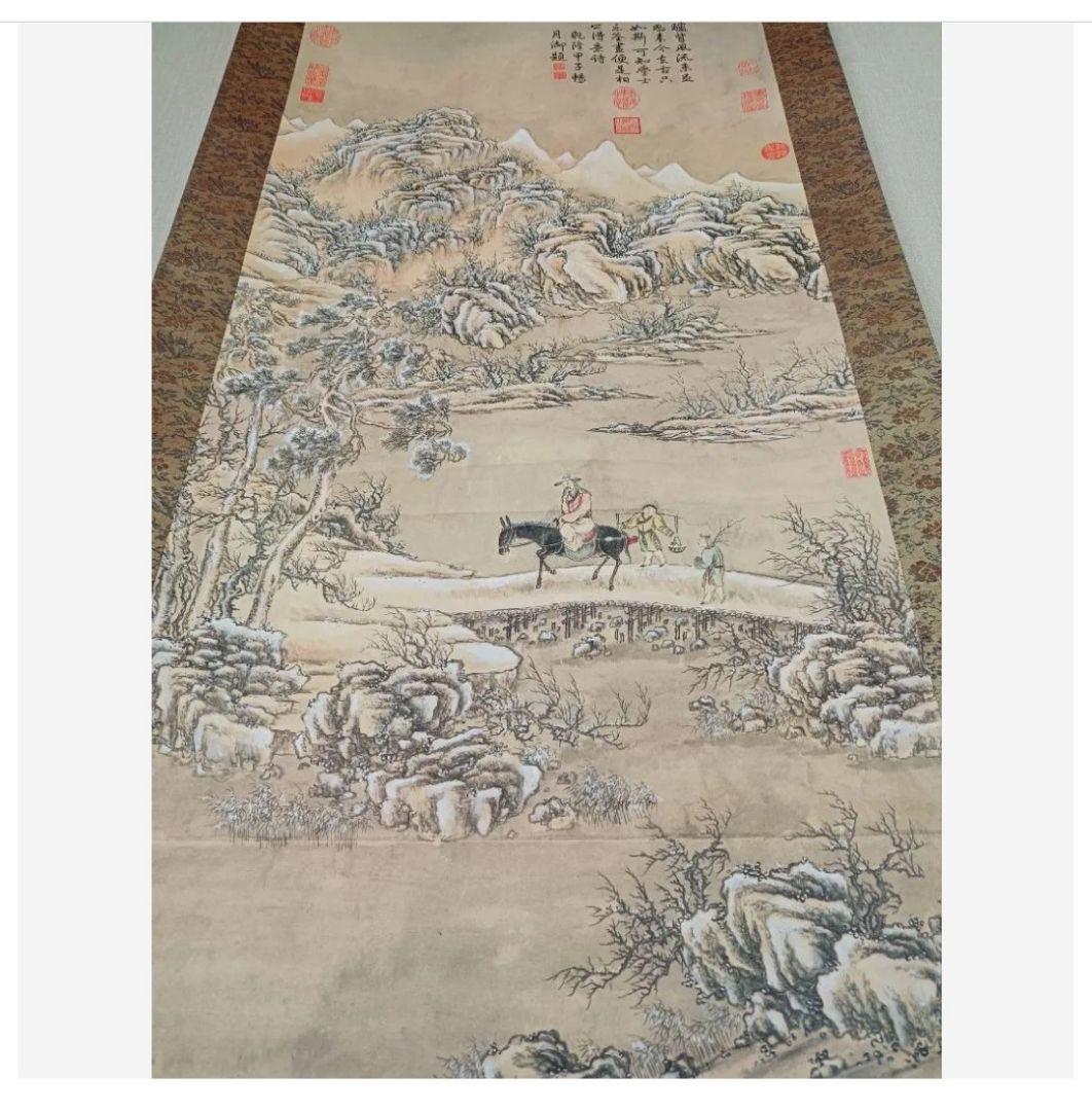 レア! 灞橋覓句 清董邦達 中国詩 漢詩 掛け軸 和室 インテリア