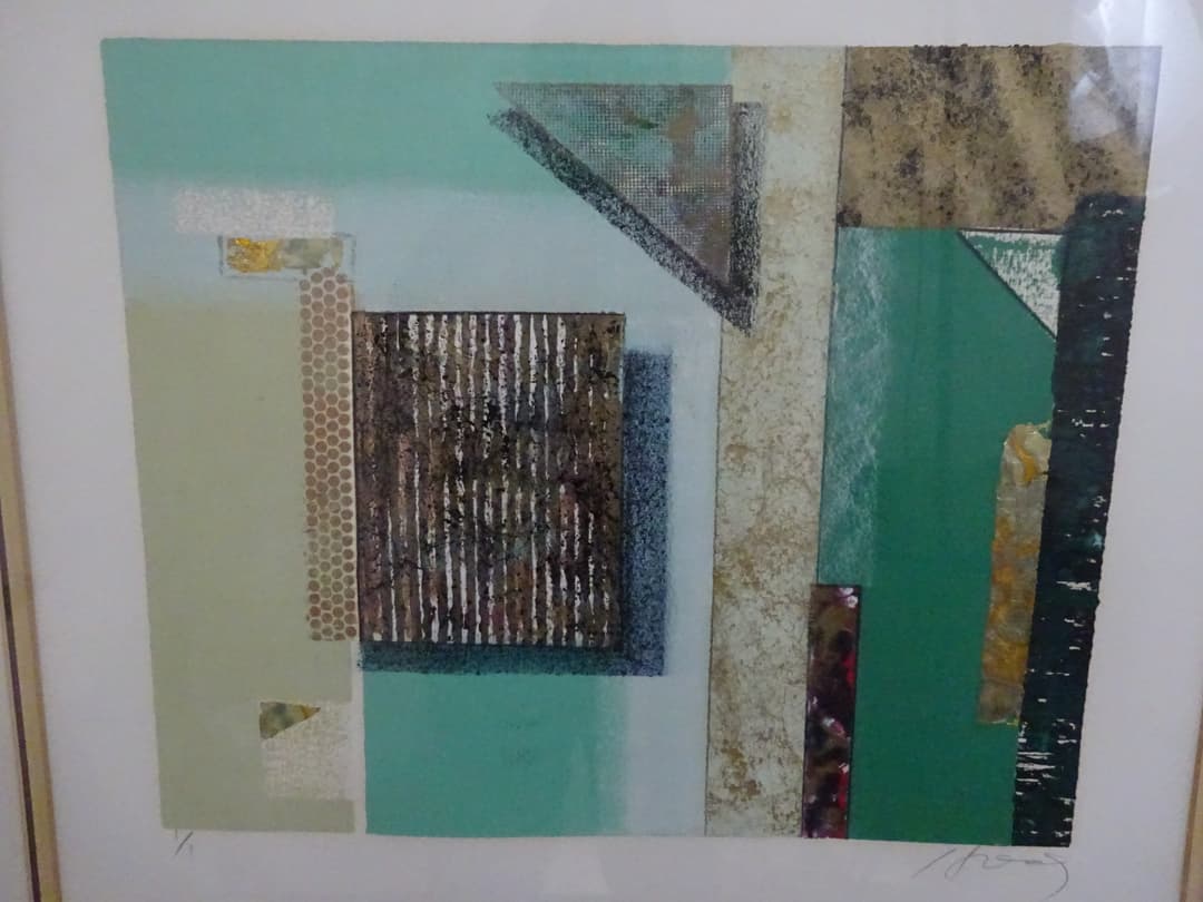 フレーム付絵画　抽象画　80×72センチ　インテリア　ディスプレイ　②