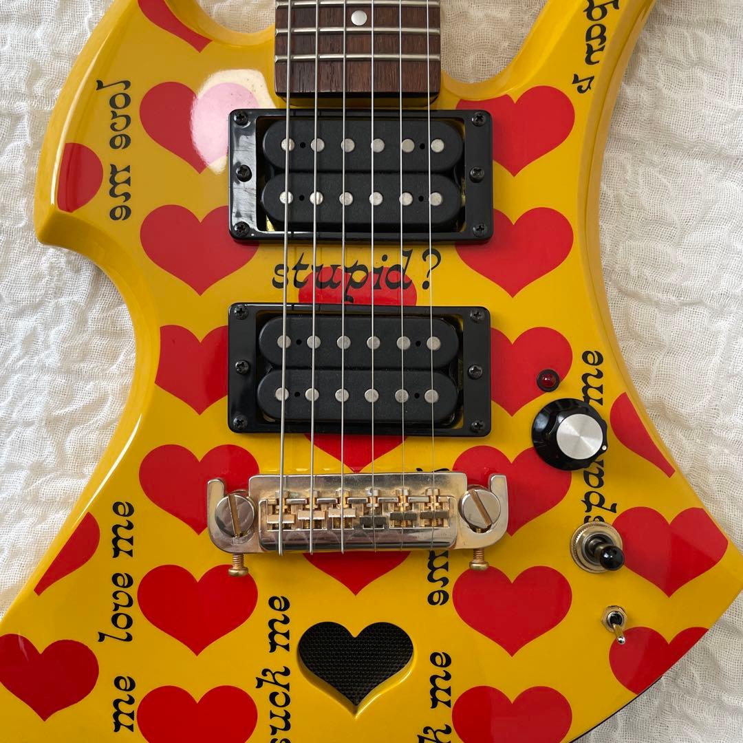 【希少】Burny YH-JR hideイエローハートjrミニギター