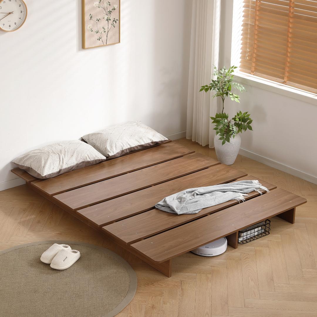 【幅120cm・S】ベッド ローベッド すのこベッド おしゃれ BROWN