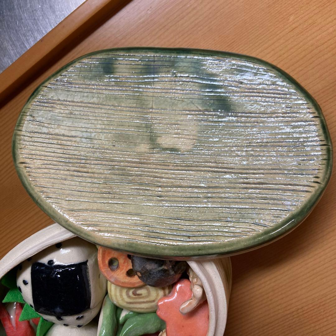 陶器製　アートなお弁当箱　おにぎり　副菜おかず　箸セット