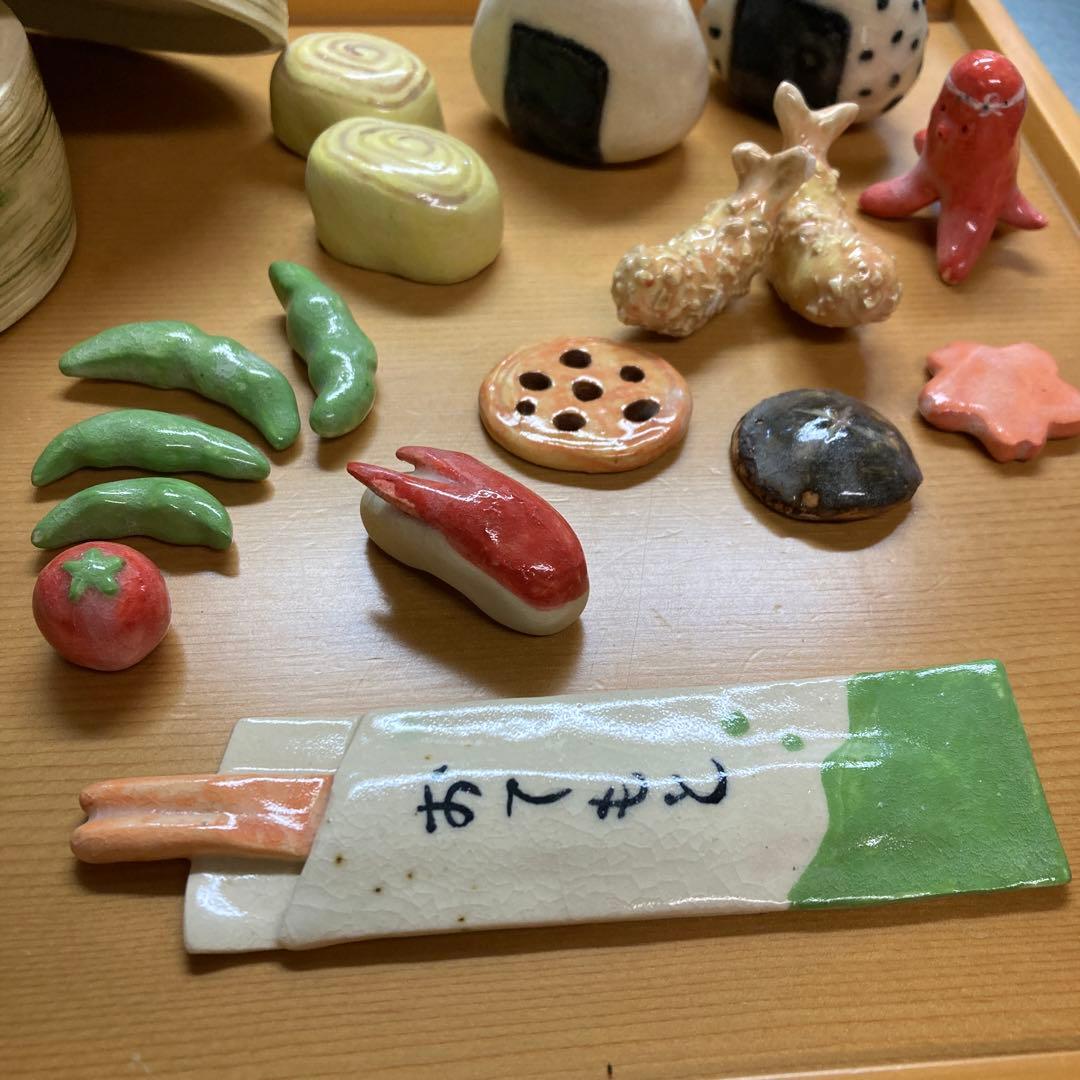 陶器製　アートなお弁当箱　おにぎり　副菜おかず　箸セット