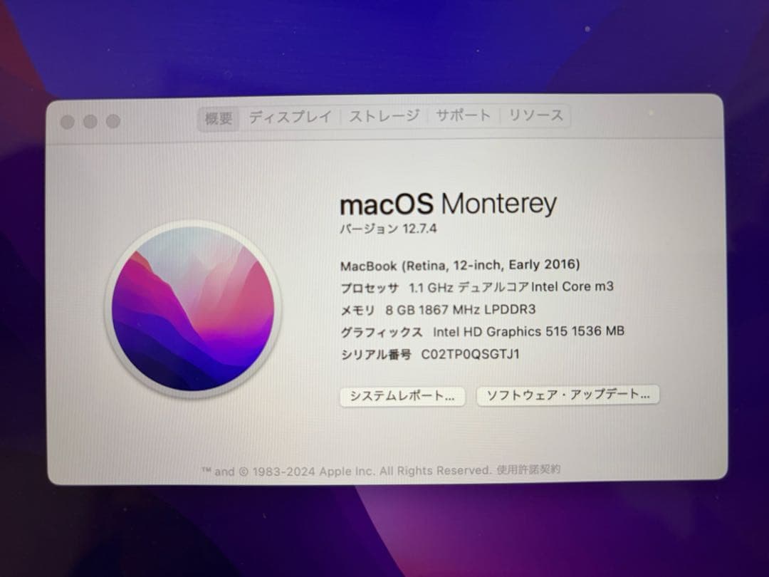 MacBook ゴールド 12インチ 2016（動作品ジャンク）