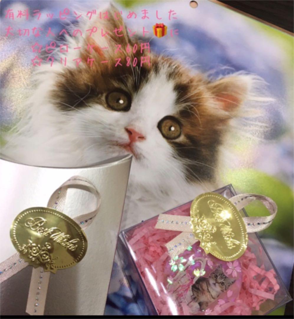レジンヘアゴム、メタルリングとパールの仲良し猫ちゃん